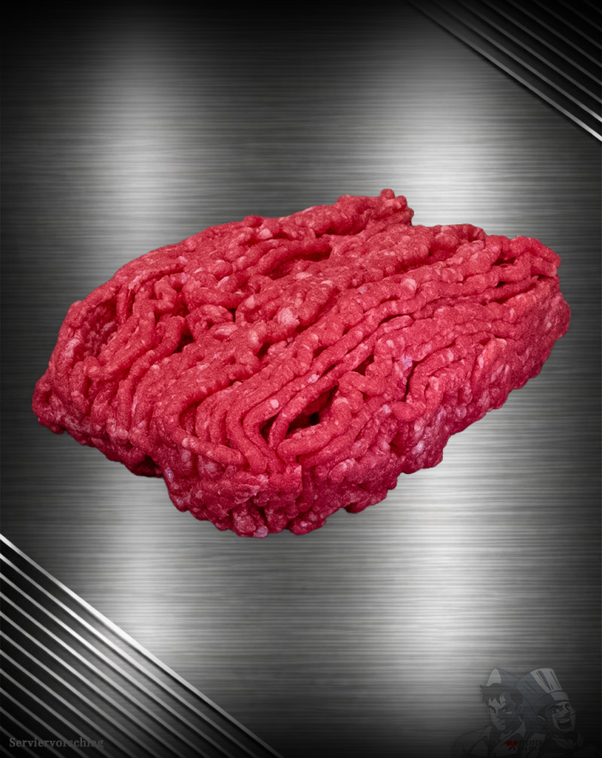 Hackfleisch Färse Pommern im Rohzustand mit gleichmäßiger Körnung