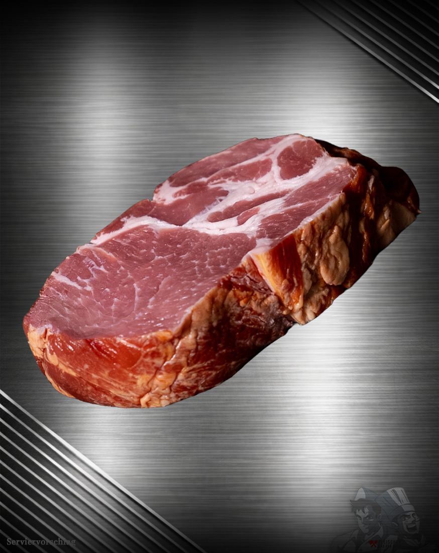 Rohes Kassler vom regionalen Duroc-Schwein