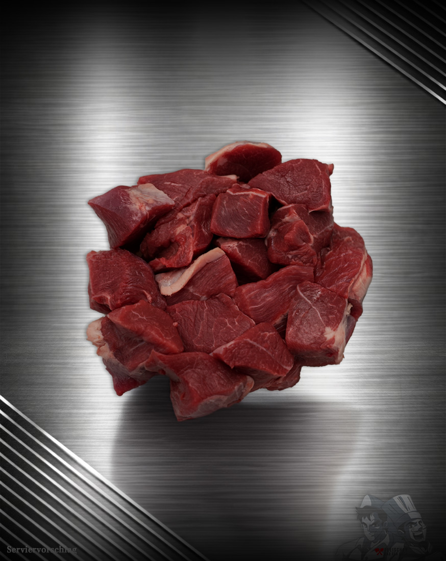 Rindergulasch aus Pommern roh